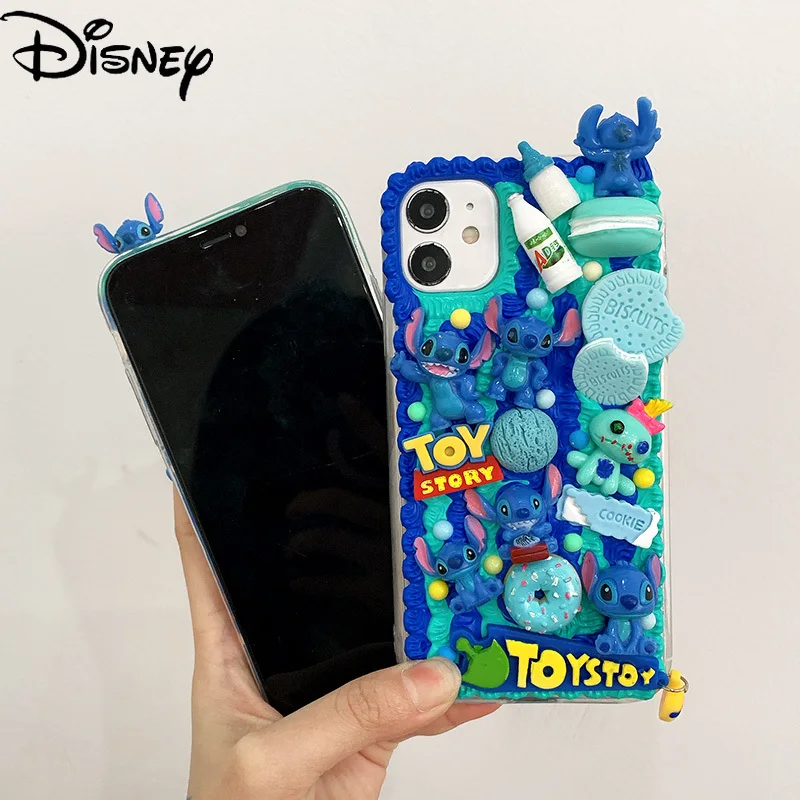 

Disney creative cartoon Stitch handmade diy boy mobile phone case for iphone 12mini/11promax/12promax/se/xr/7p/8p/xs/xsmax/11