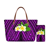 hycool bags for women polynesian traditional tribal casual women handbags 2020 winter purse set pu leather tote bags for ladies