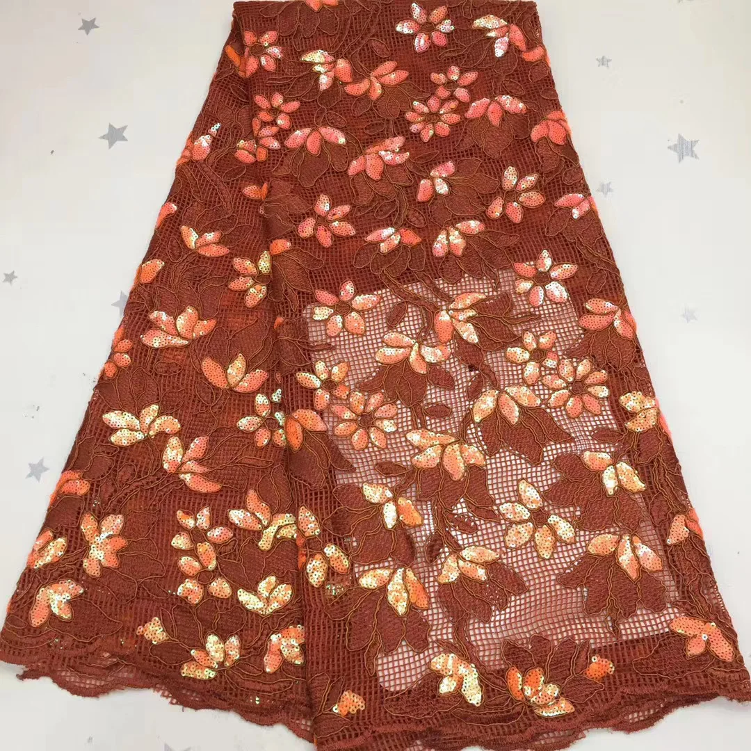 

African Lace Fabric 2021 High Quality Sequin Embroidery Nigeria Lace Fabric For Women French Mesh Lace Fabric D4168