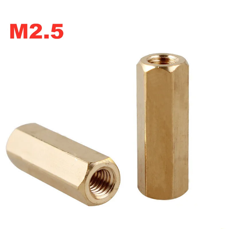 100 шт./лот шестигранная стойка из латуни с внутренней резьбой шестигранным