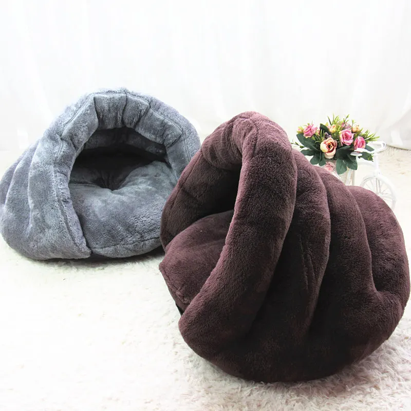 

Warm Dog Bed Cat Mat Round Plush House Sofa Soft Sleeping Pet Basket For Dogs Cats Nest 2 In 1 Pet Bed Pet Cushion Supplies