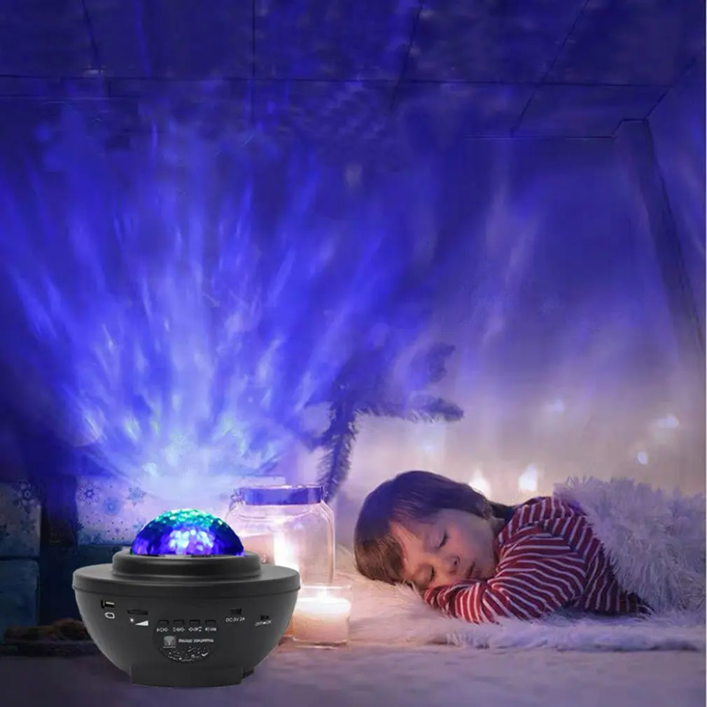 

USB Wireless Remote Control LED Music Starry Sky Projector Lamp Gypsophila Ocean Wave Projector Lamp