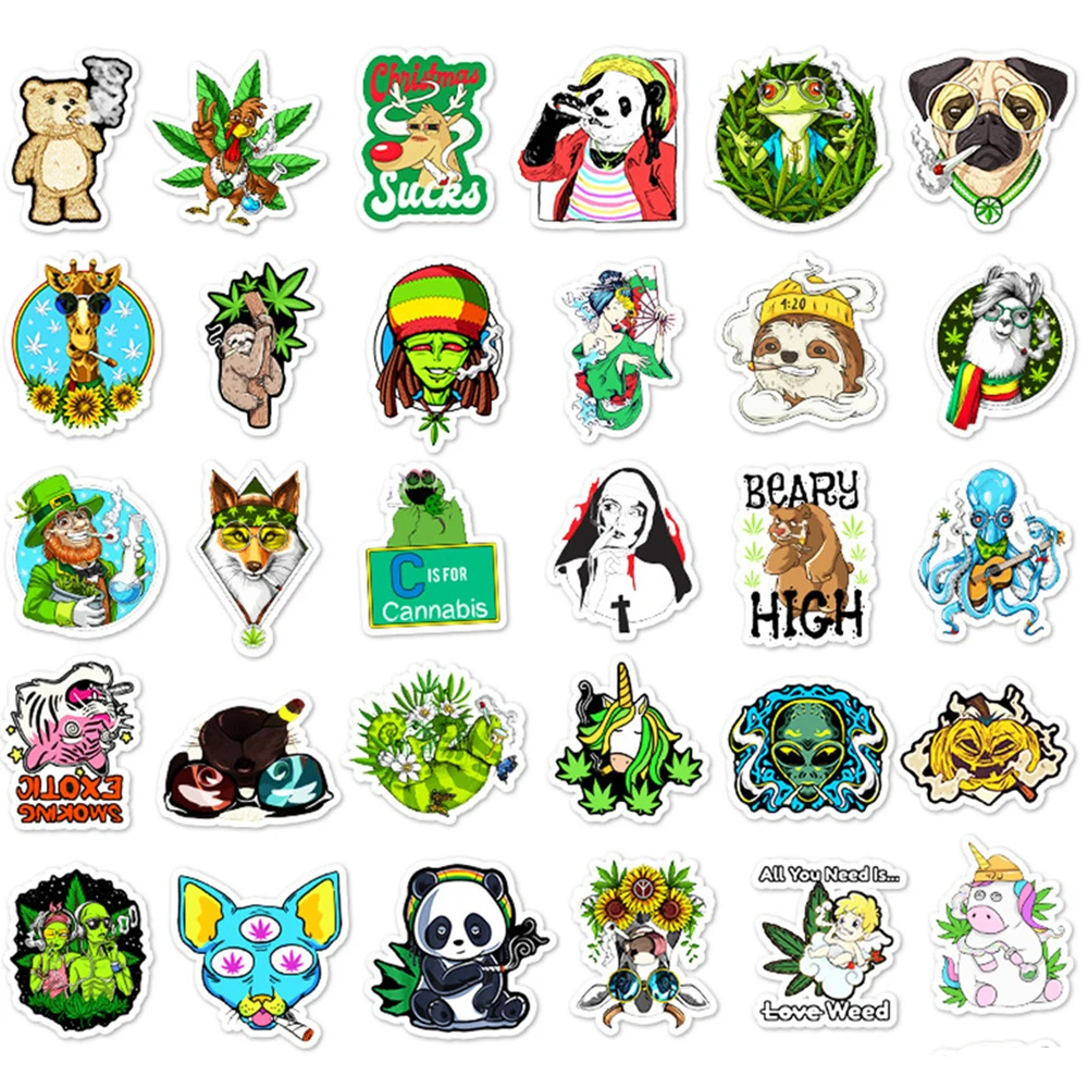 50pcs Spoof Smoking Stickers For Notebooks Stationery Laptop Diary Craft Supplies Scrapbooking Material Sticker Aesthetic - купить по