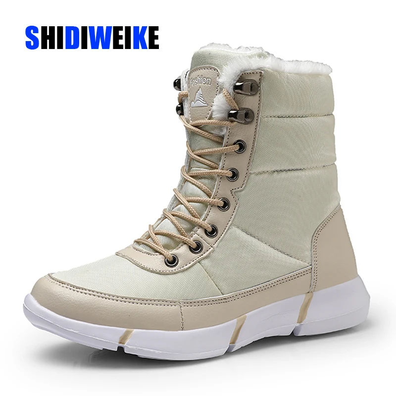 Зимние женские ботинки обувь на плоской подошве с мехом зимние сапоги резиновой