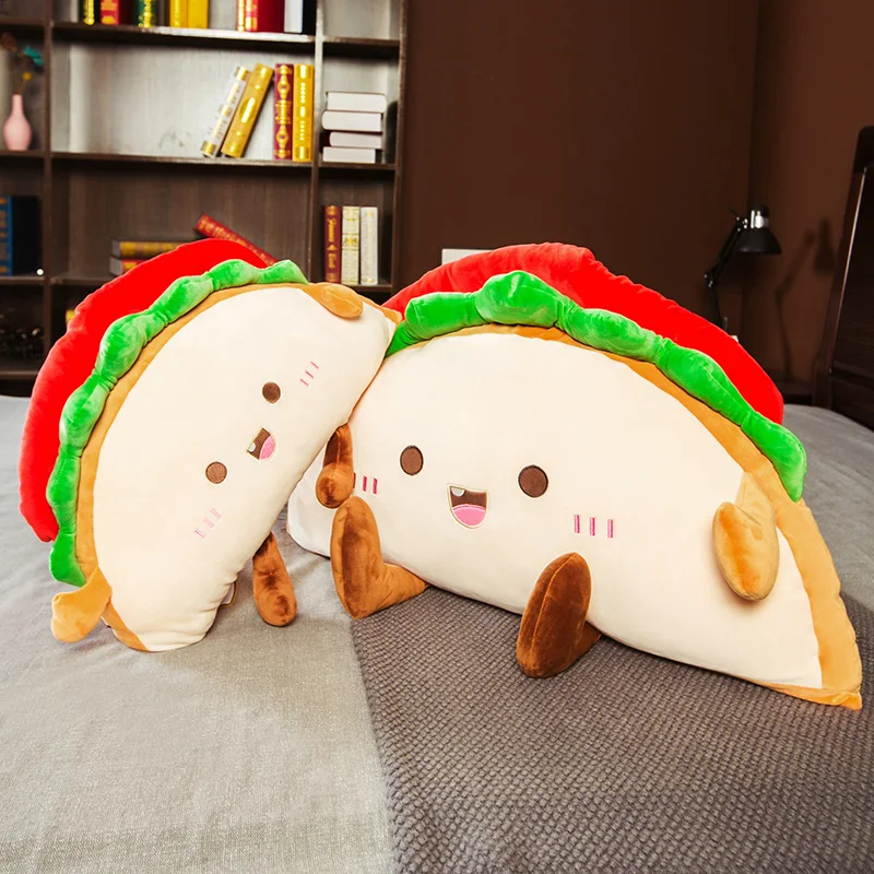 

60-90CM Cartoon Hamburger Bedside Pillow Girl's Heart Color Is Suitable Good Easy To Clean Independent Lining Can Be Taken Apart