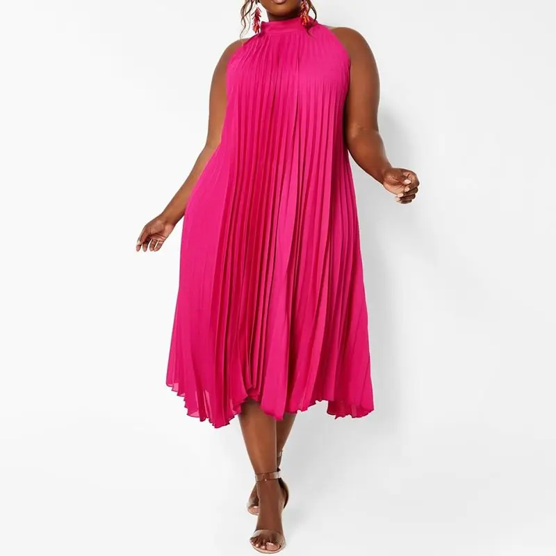 

Boho Women Maxi Dress 2021 Sexy Off Shoulder Sundress Party Elegant Casual Plus Size Fashion African Halter Pleated Long Dresses