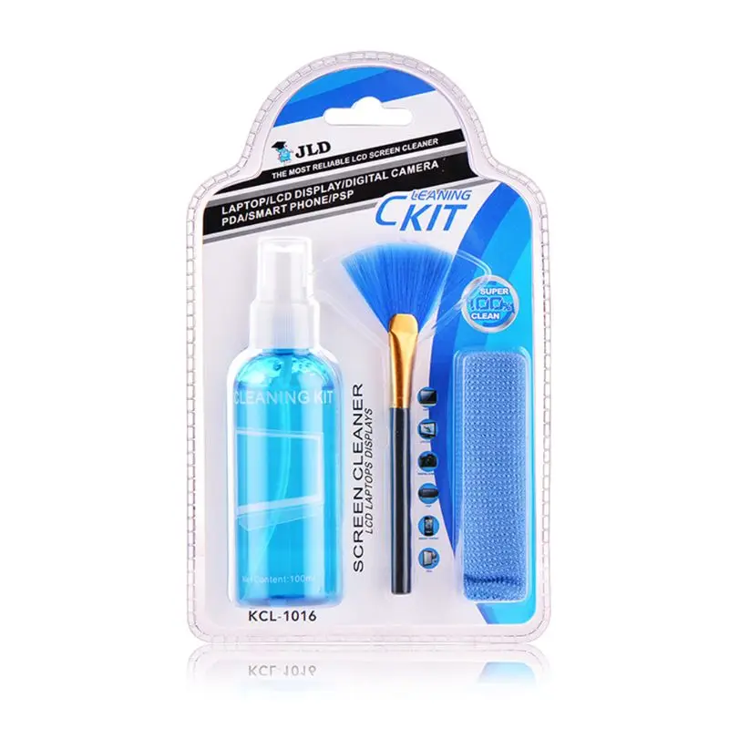 

H05B 3 Pcs/Set Screen Cleaner Solution for Laptop/Phone/ iPad/Eyeglass Cleaner Includes Spray + Brush + Cleaning Cloth