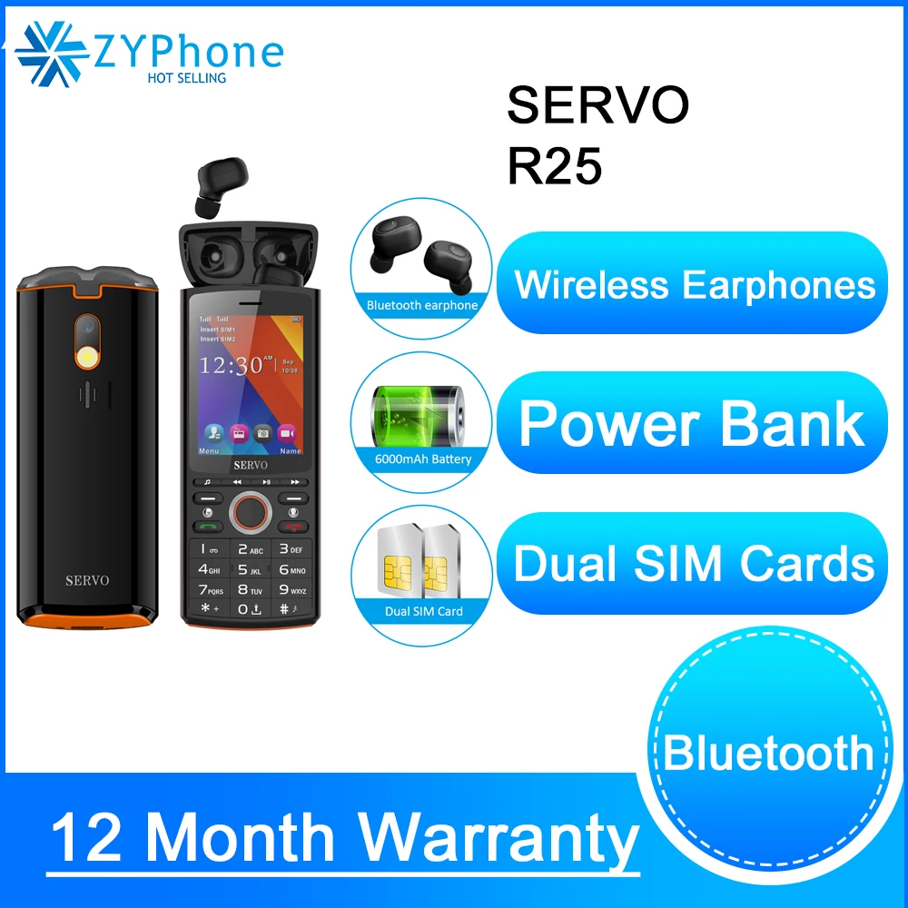 Оригинальные мобильные телефоны SERVO R25 2 8 дюйма две SIM карты мобильный телефон с