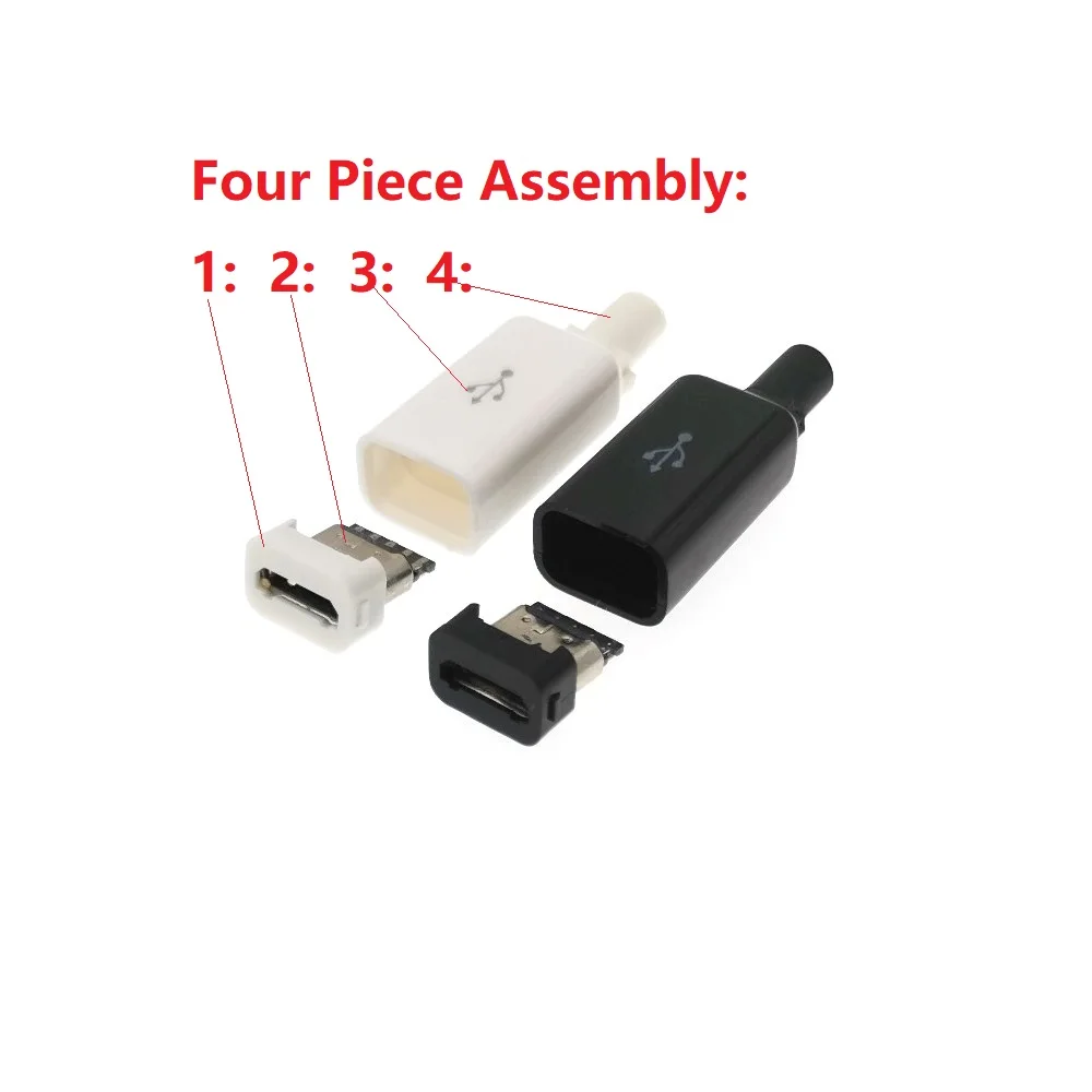1 комплект сделай сам Micro USB Тип B розетка 5 контактов 4 шт. в сборе разъем
