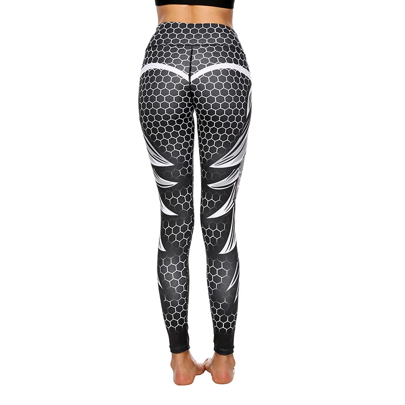 Женские леггинсы с высокой талией и 3D принтом штаны черепа Эластичные