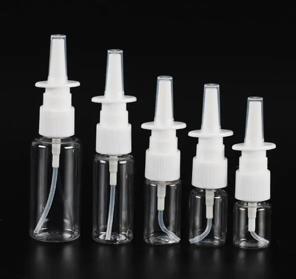 

2pcs 5ml 10ml 20ml 30ml Mist Nose Spray Refillable Bottle For Medical Packaging Empty Plastic Nasal Spray Bottles Pump Sprayer