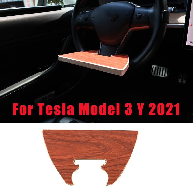 

Car Steering Wheel Portable Wooden Table Tray Desk for Tesla Model 3 Y 2021