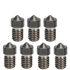 mega 20pcs 10pcs e3d v5 v6 hardened steel nozzle 0 2mm 0 3mm 0 4mm 0 5mm m6 thread 1 75mm nozzles 3d printer parts extruder free global shipping