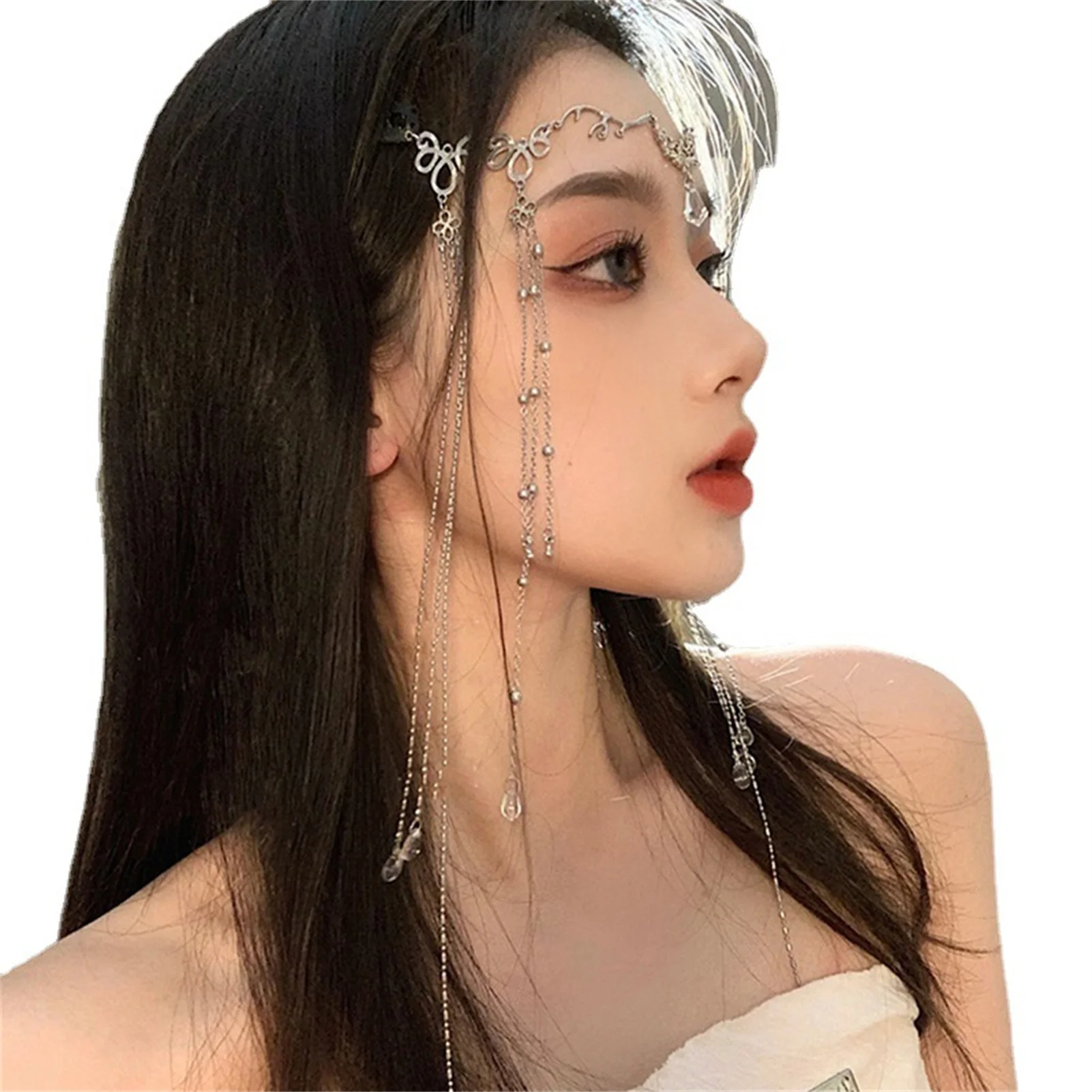 

Beautiful Wedding Hair Chain For Women Elegant Headpiece Tassels Draped Headpiece Hair Accessories For Girls Party Headwear New