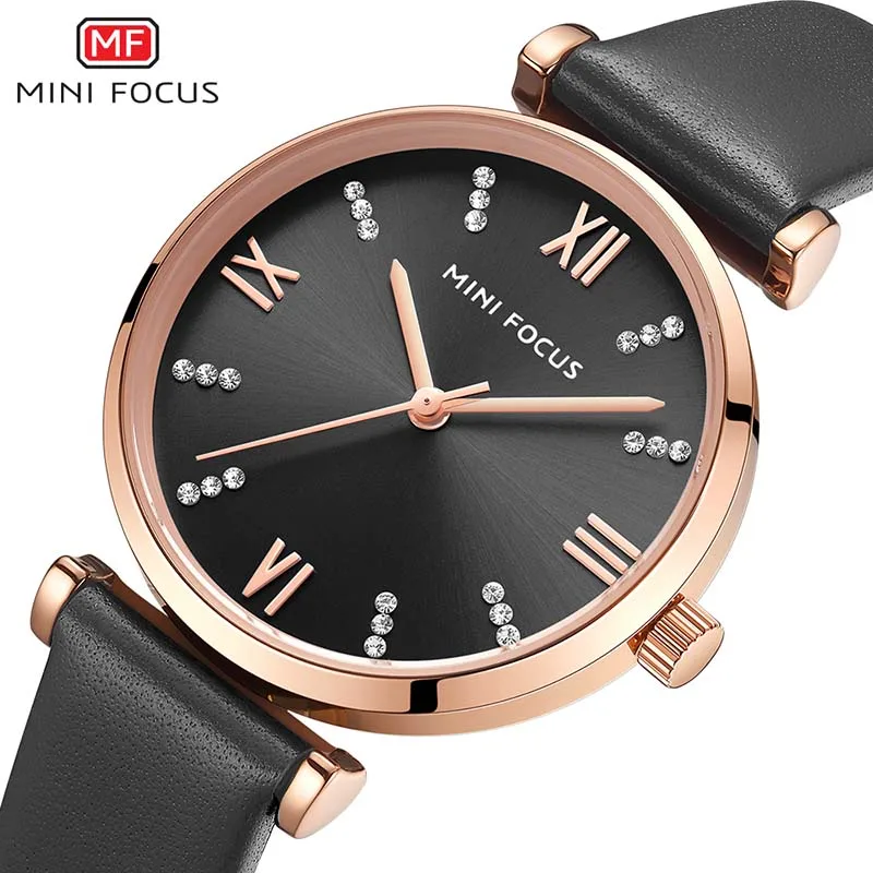 

Women Watches MINIFOCUS Top Brand Luxury Fashion Casual Ladies Watch 30m Waterproof Brown Leather Strap Reloj Mujer Montre Femme