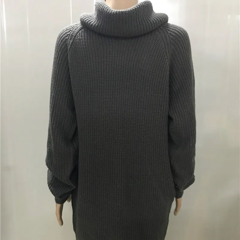 2022 новый длинный свитер с высоким воротом женский осенне-зимний вязаный джемпер