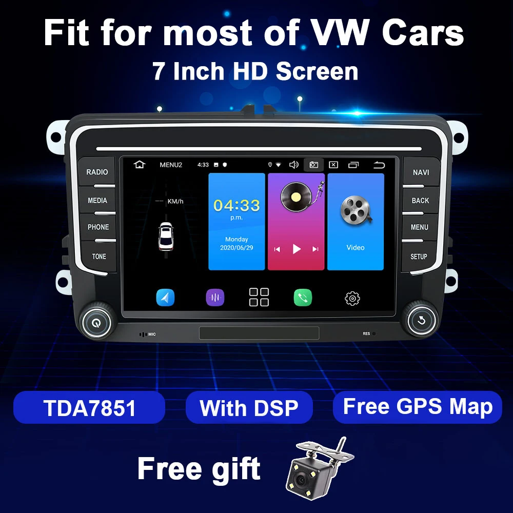 Автомагнитола на Android 10 мультимедийный плеер с GPS для VW Passat B6 B7 CC Polo GOLF 5 6 Touran Jetta Tiguan