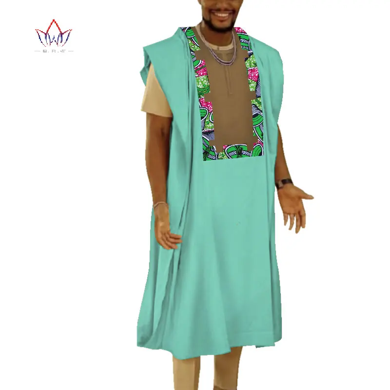 

New 100% Casual African Clothes Men Top Robes Bazin Riche Dashiki Men Long Robes Traditional African Design Clothing WYN775