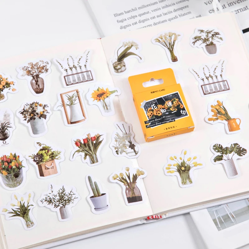 Набор наклеек в стиле INS стильные горшечные Стикеры с изображением цветов Все
