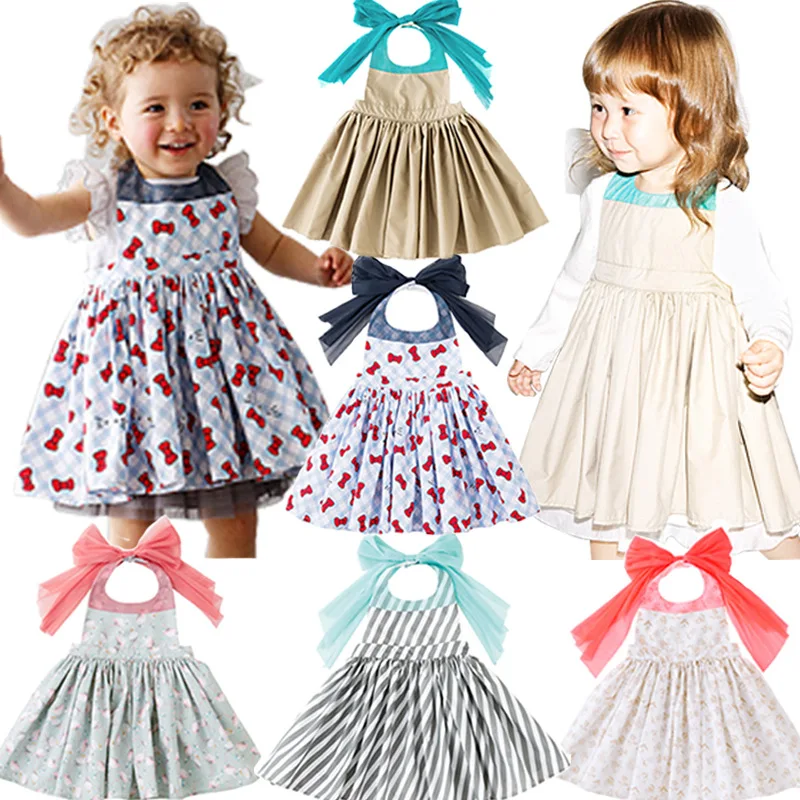 

Disney Kids Dresses for Girls Dress Christmas Children Clothing Bib Floral Dining Waterproof Apron Children's Gowns Elegant