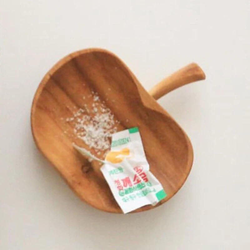 Деревянная тарелка под соус из Тикового яблока груши цветочные тарелки