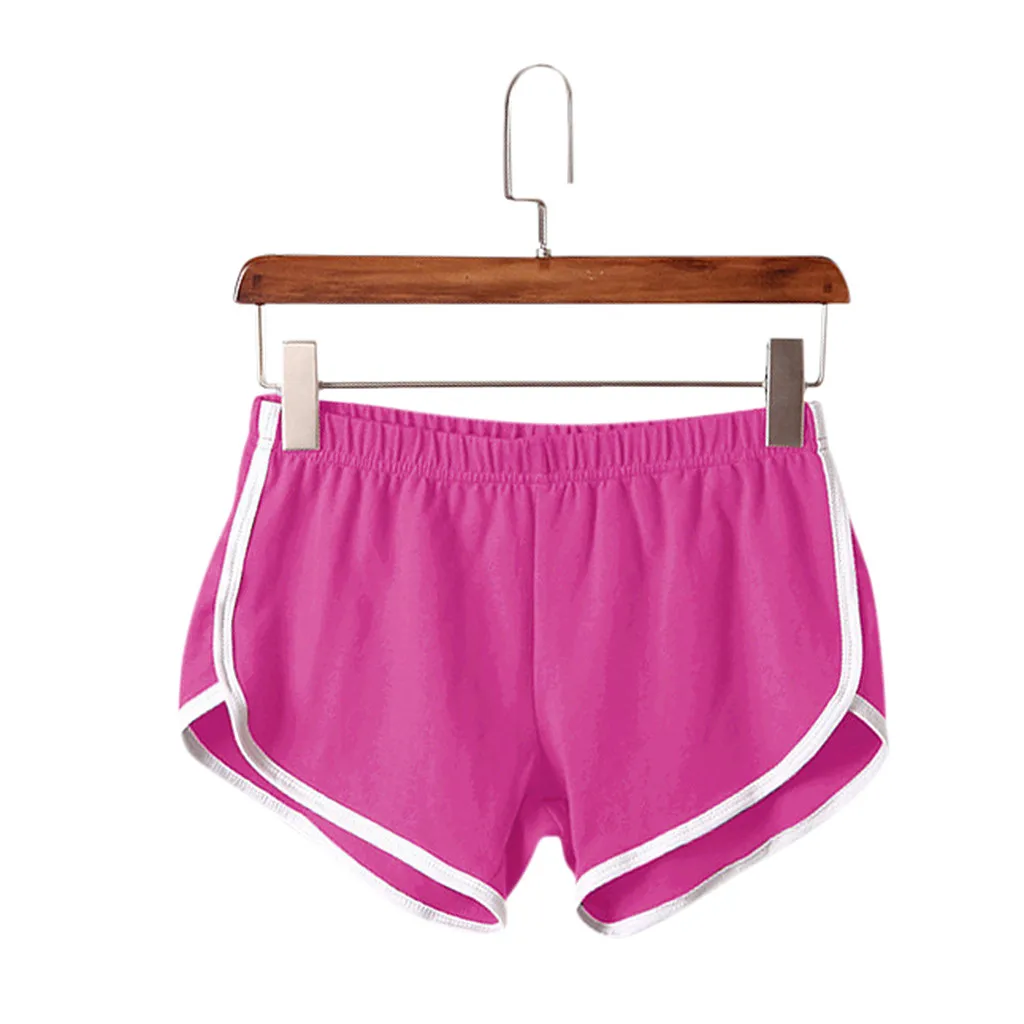 Женские спортивные цветные шорты однотонные для фитнеса бега женские хлопковые