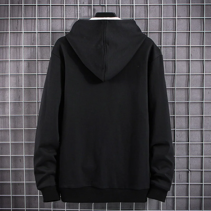 Фото EL BARCO Fashion Cotton Hoodies Men Spring Soft Black Male Sweatshirt Hip Hop Print Hooded Tops Coat White Green Jacket Shirts №3