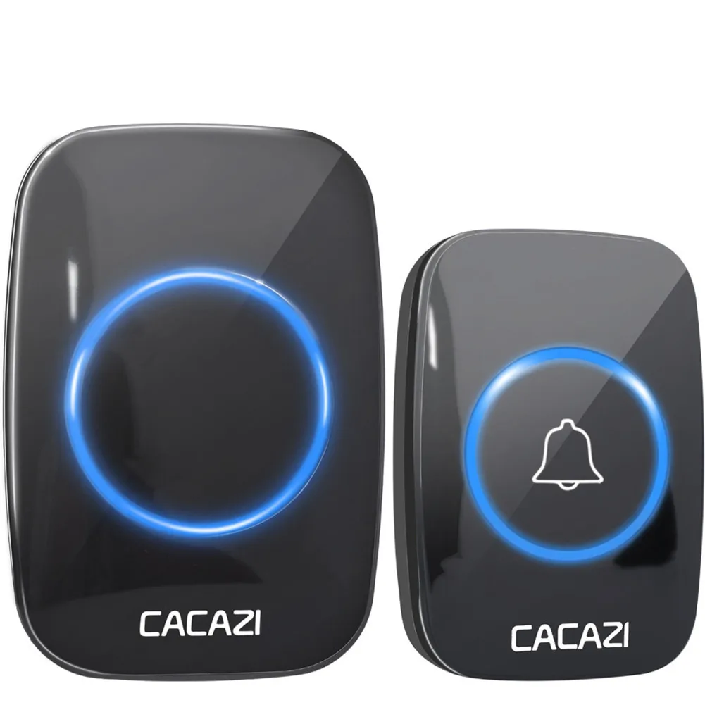 1 button 1 receiver CACAZI 60 Chime 110DB беспроводной дверной звонок Водонепроницаемый 300 м Пульт дистанционного управления ЕС вилка умный дверной звонок батарея 1 2 3 Кнопка 1 2 3 4 Приемник - Цвет: 1 button 1 receiver