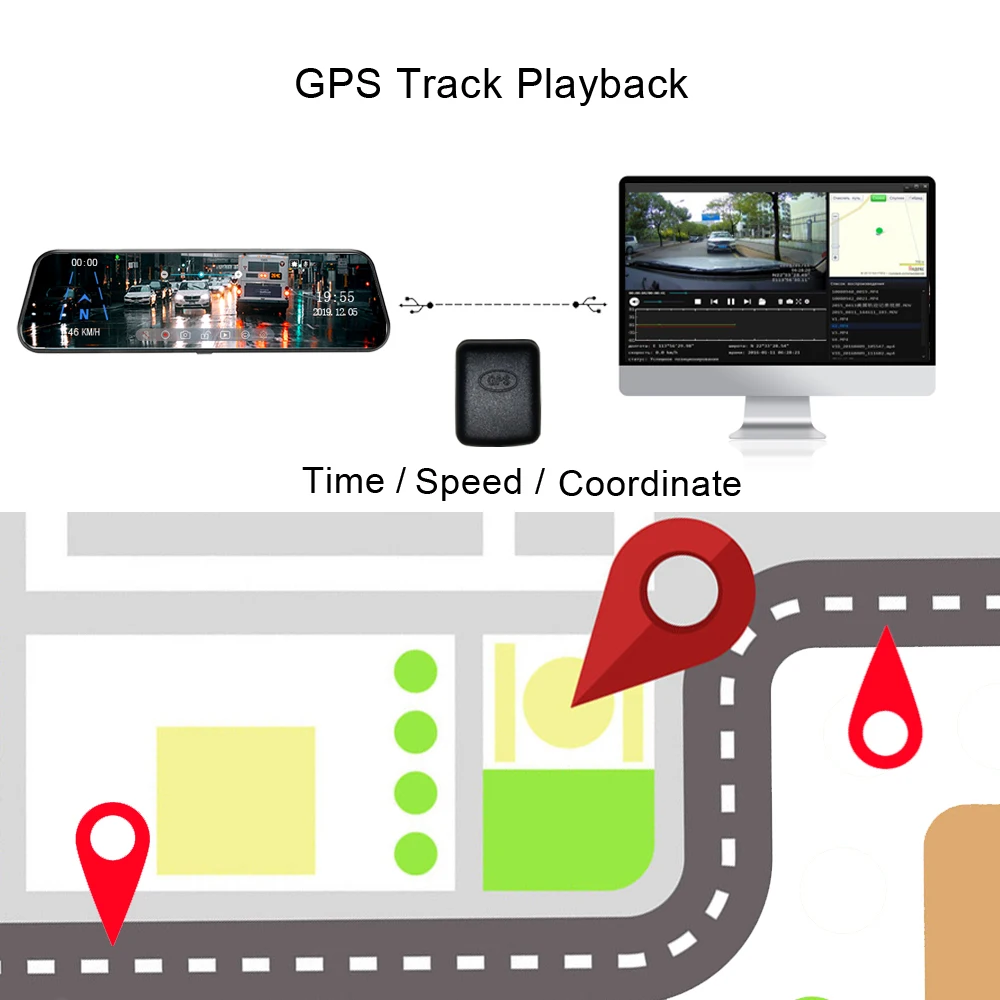 Автомобильный видеорегистратор ADDKEY 10 дюймов 1080P с сенсорным экраном