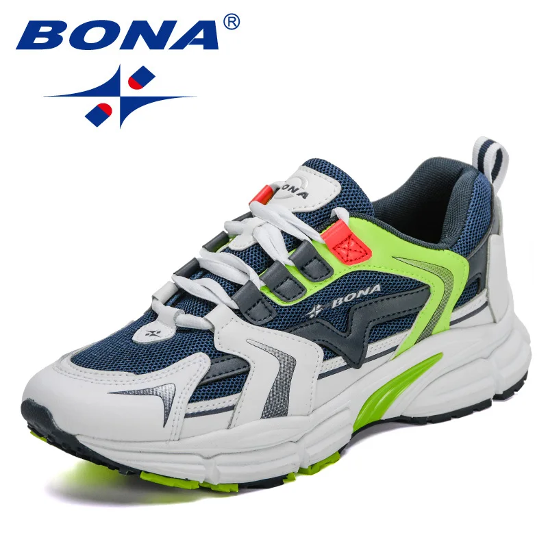 BONA 2021 New Designers Outdoor Casual Shoes Men Breathable Mesh Sneakers Light Footwear Man Fashion Running Shoes Mansculino