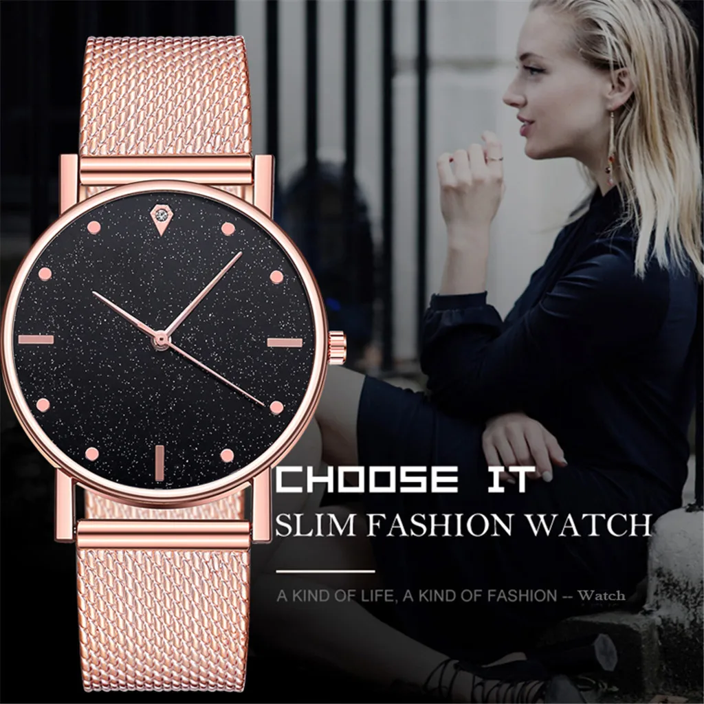 

Reloj de Acero Top Fashion Dames Horloge Vrouwen Klok Mujer Mesh Riem Horloges Wilde Dame Creatieve Mode Horloge Zegarek Damski