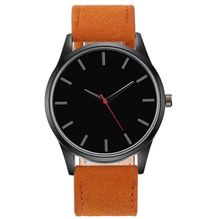 Black Dial Brown Лидер продаж, мужские кожаные спортивные часы с большим циферблатом, мужские армейские военные часы, мужские кварцевые часы, Relogio Masculino Horloges Mannen Erkek Saati - Цвет: Black Dial Brown