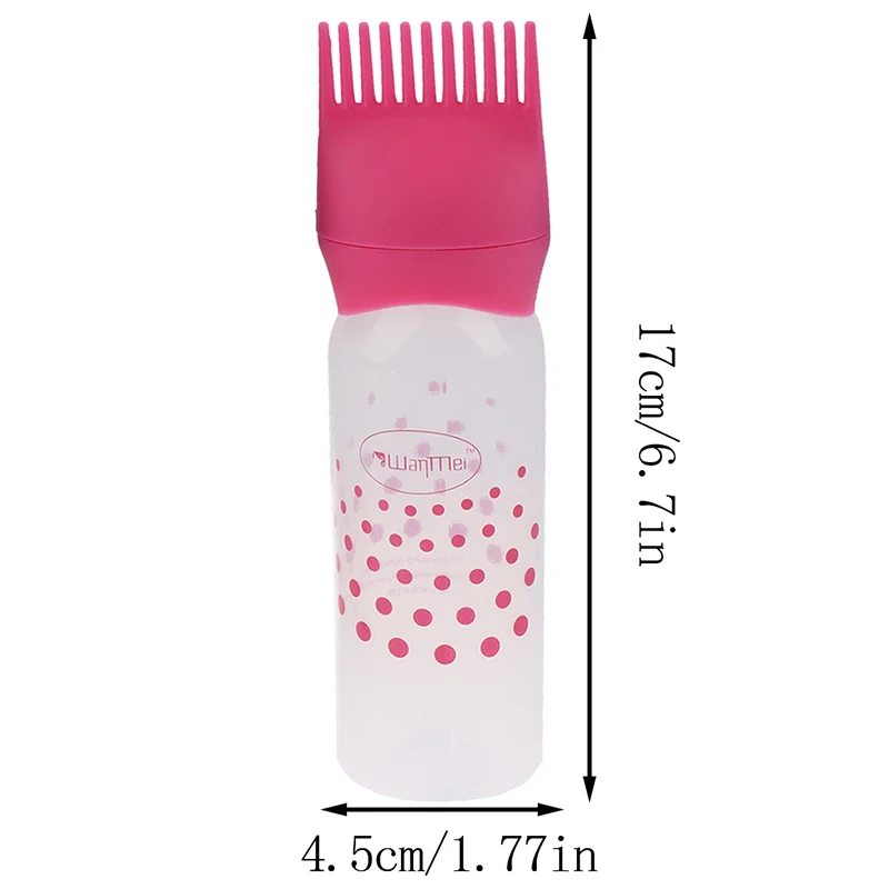 

170ml Plastic Hair Dye Refillable Bottle Applicator Comb Dispensing Salon Hair Coloring Hairdressing Styling Tool