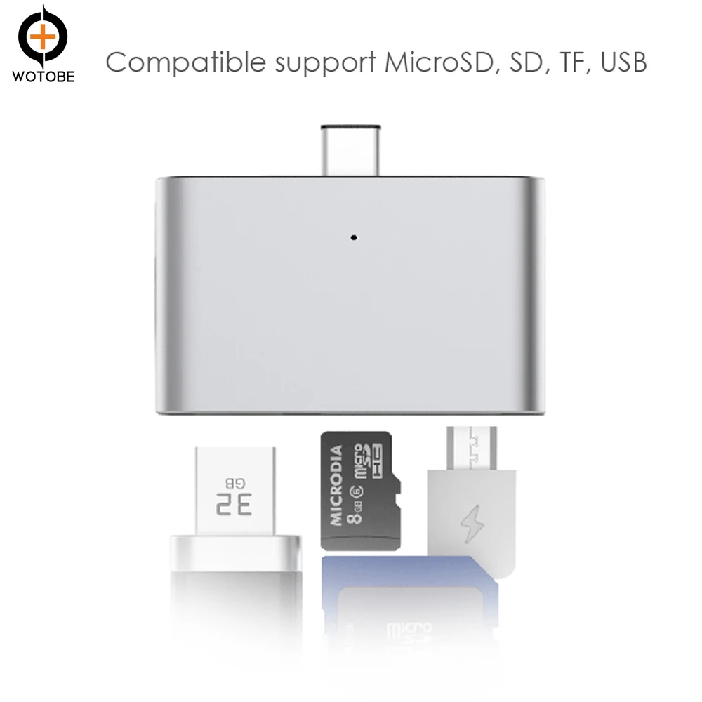 Type-C мобильный телефон кардридер USB C совместимый с поддержкой MicroSD SD TF для Mac Book iPad