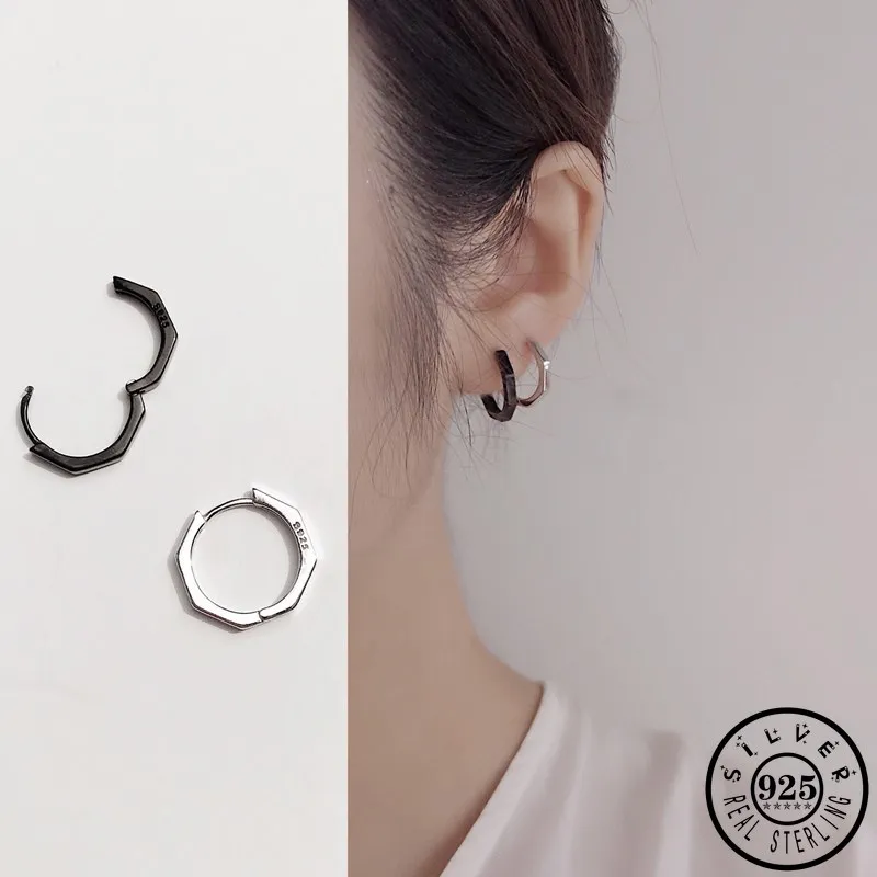 Мужские 925 Стерлинговое Серебро геометрической формы в виде восьмиугольника