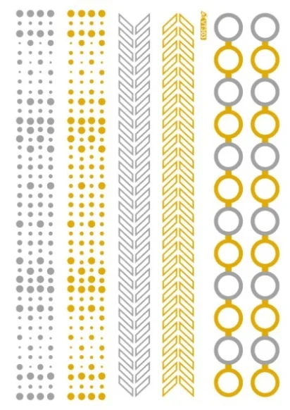 Временные татуировки бронзовые золотые серебряные на руку тело крутой браслет