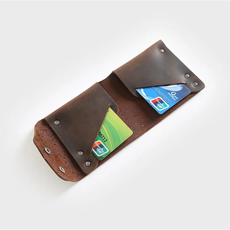 Винтажный маленький кошелек для мелочи мужской бумажник из натуральной кожи