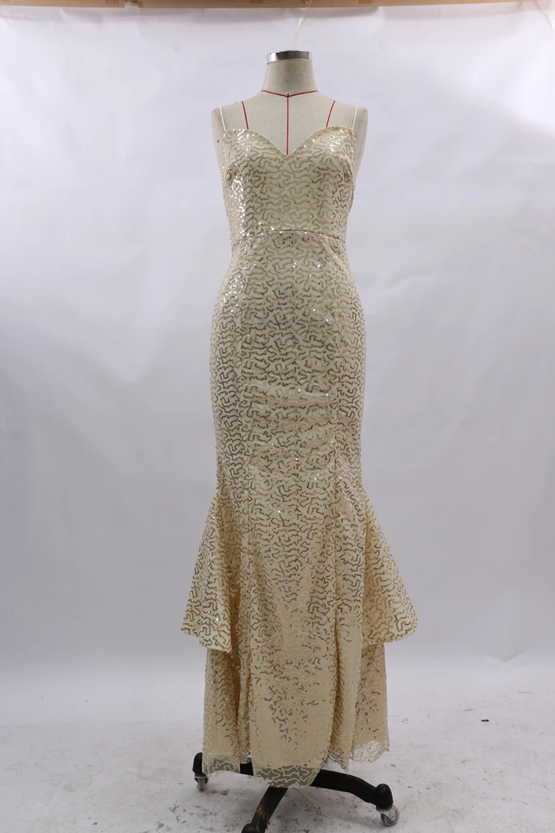 

Женское длинное вечернее платье макси, Элегантное летнее платье на бретелях-спагетти с V-образным вырезом, блестками и открытой спиной