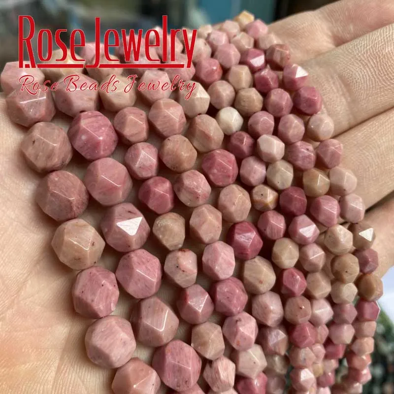 

Natural Faceted Red Wood Grain Loose Beads Spacer Beads For Jewelry Making DIY Bracelet 15''Strand Wholesale Price 6/8/10mm