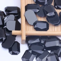 acrylic rhinestones rectangular flat facets many sizes flatback black glue on beads for jewelry making decorations