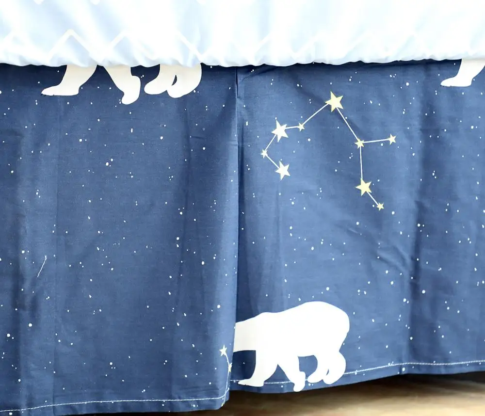

Crib Bed Skirt Dust Ruffle for Baby Girls and Boys Bedding Sets(Polar Bear)