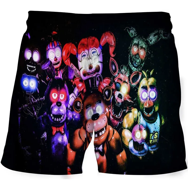 

Шорты FNAF детские с 3D-принтом, свободные и удобные с мультяшным аниме принтом, для мальчиков и девочек, летняя одежда