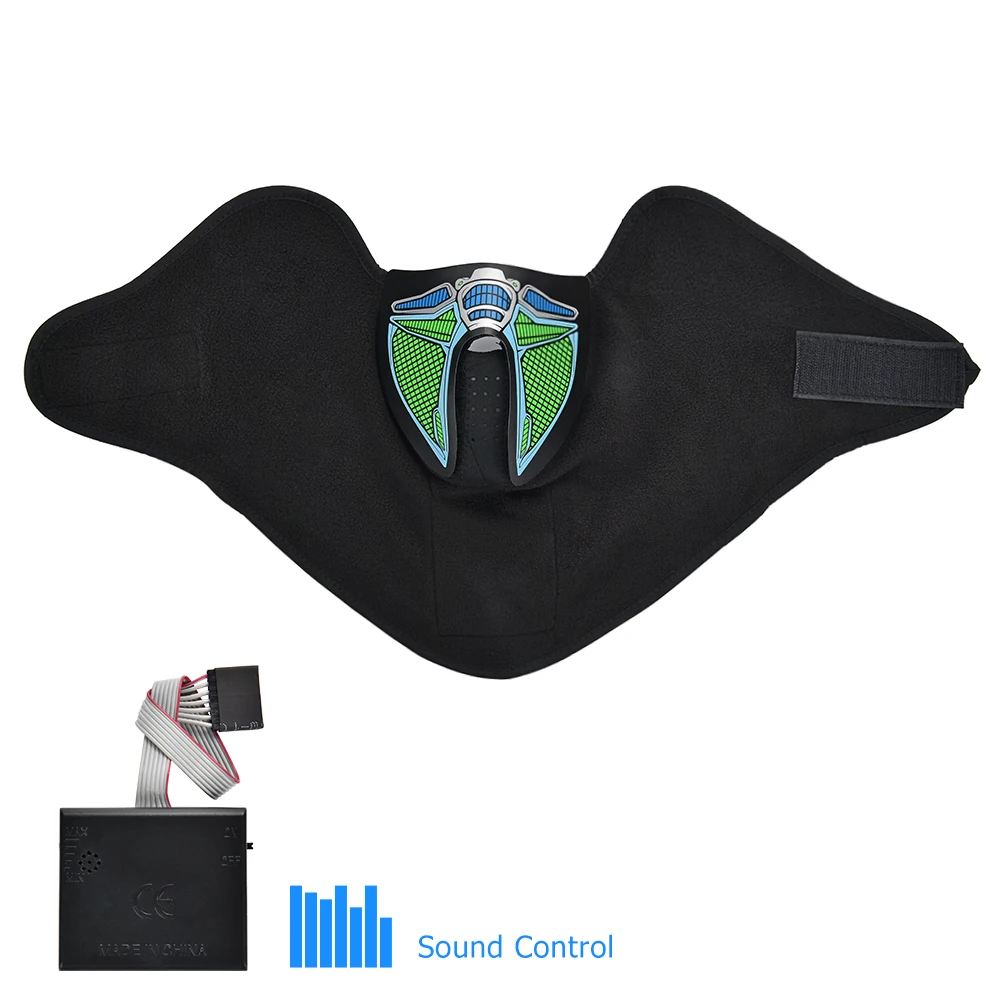 Хэллоуин маска звук активированная пасхальные рейв светодиодный светильник со