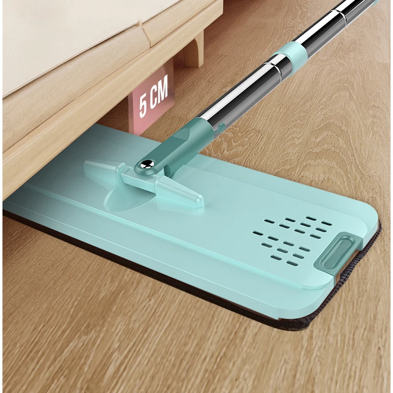 Швабра с одной кнопкой для сухой и влажной уборки экономичная Бытовая плоская