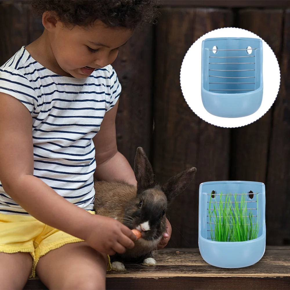 

Dual-Use Hay Feeder and Food Feeding Bowl for Small Animal Guinea Rabbit