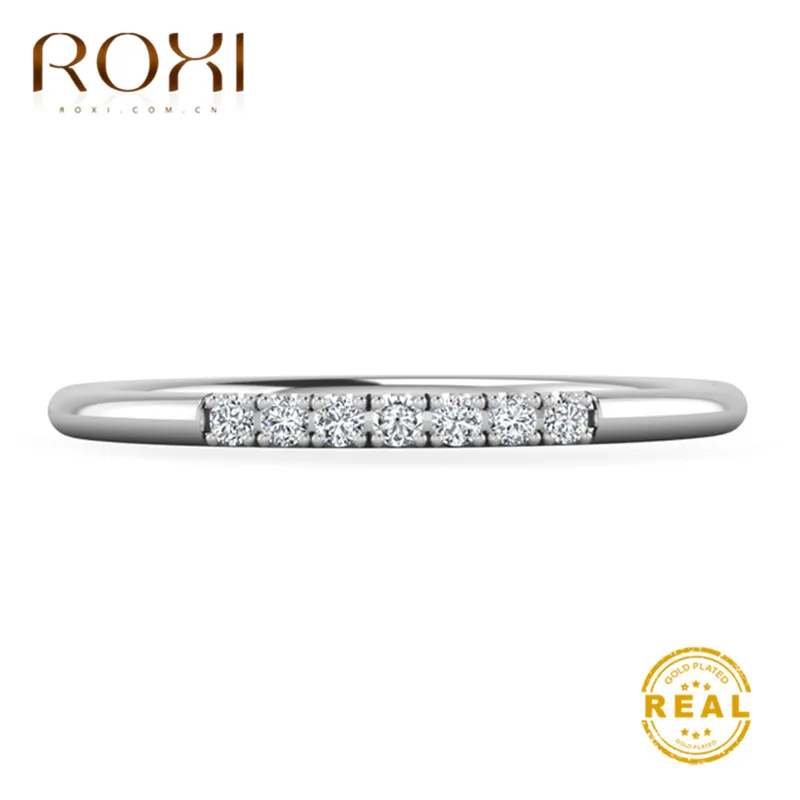ROXI Micro Pave циркониевые кристаллические кольца для женщин классические