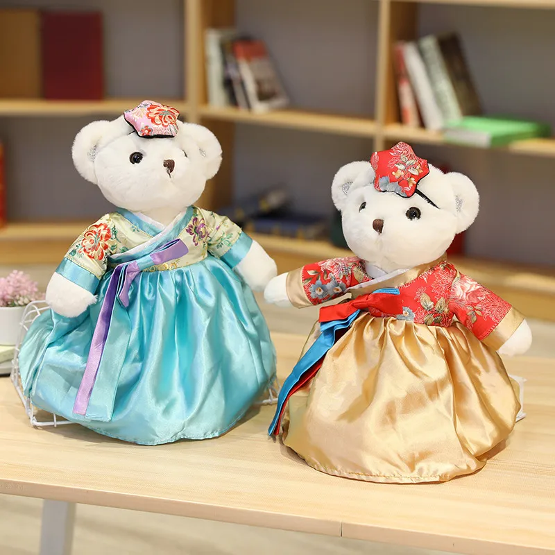 

New 45/60CM Japanese kimono lovers Bear wedding dress Dutch couple Sakura sunflower bear stuffed toy high quality gift for kids
