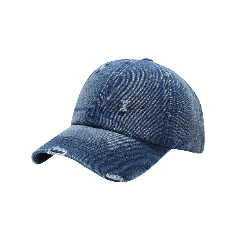 

2021 New Baseball Cap Men Women Wash Make Old Pure Color Denim Cap Fashion Prevented Bask Unisex Visor Hat Snapback Adjustable
