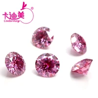 cadermay round brilliant cut pink moissanite loose gemstone for jewelry making diy