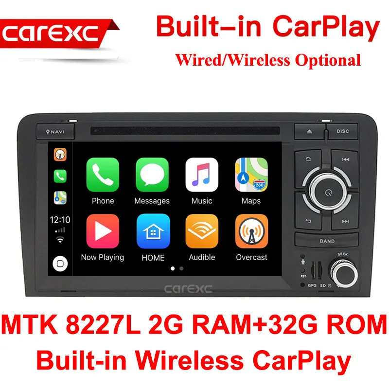 MTK 32G ROM CarExc Android 9,0 с беспроводной CarPlay Радио Стерео dvd-плеер gps для Audi A3 8P 2003-2012 S3 8P 2006-2012 RS3 Sportback 2011 - Цвет: MTK 32G ROM